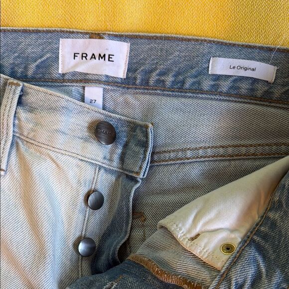 Frame Le Original Distressed Blue Jeans Size 27 Light Wash High rise 100% cotton - Picture 3 of 7
